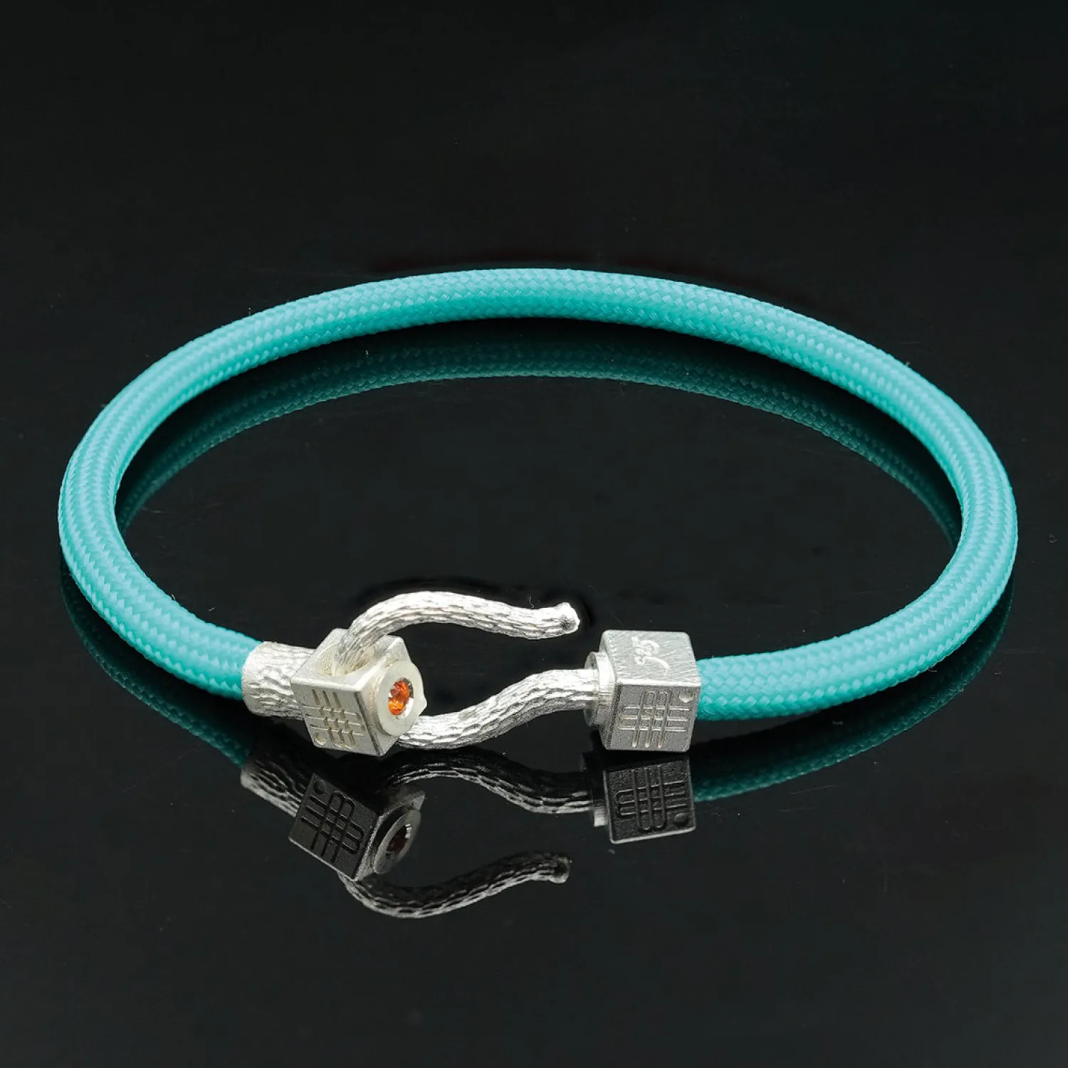 Bracelet TURQUOISE SEA - 925 sterling silver with an orange topaz-Gebauer & Gebauer Outlet