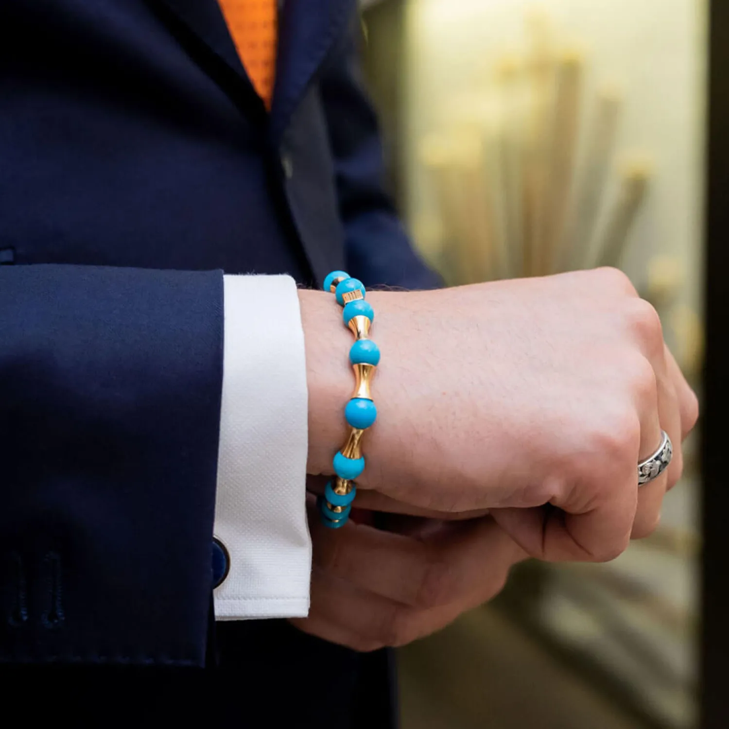 Bracelet LIMITED - PURE LUXURY - a precious piece of art - 750 gold with a natural turquoise-Gebauer & Gebauer New