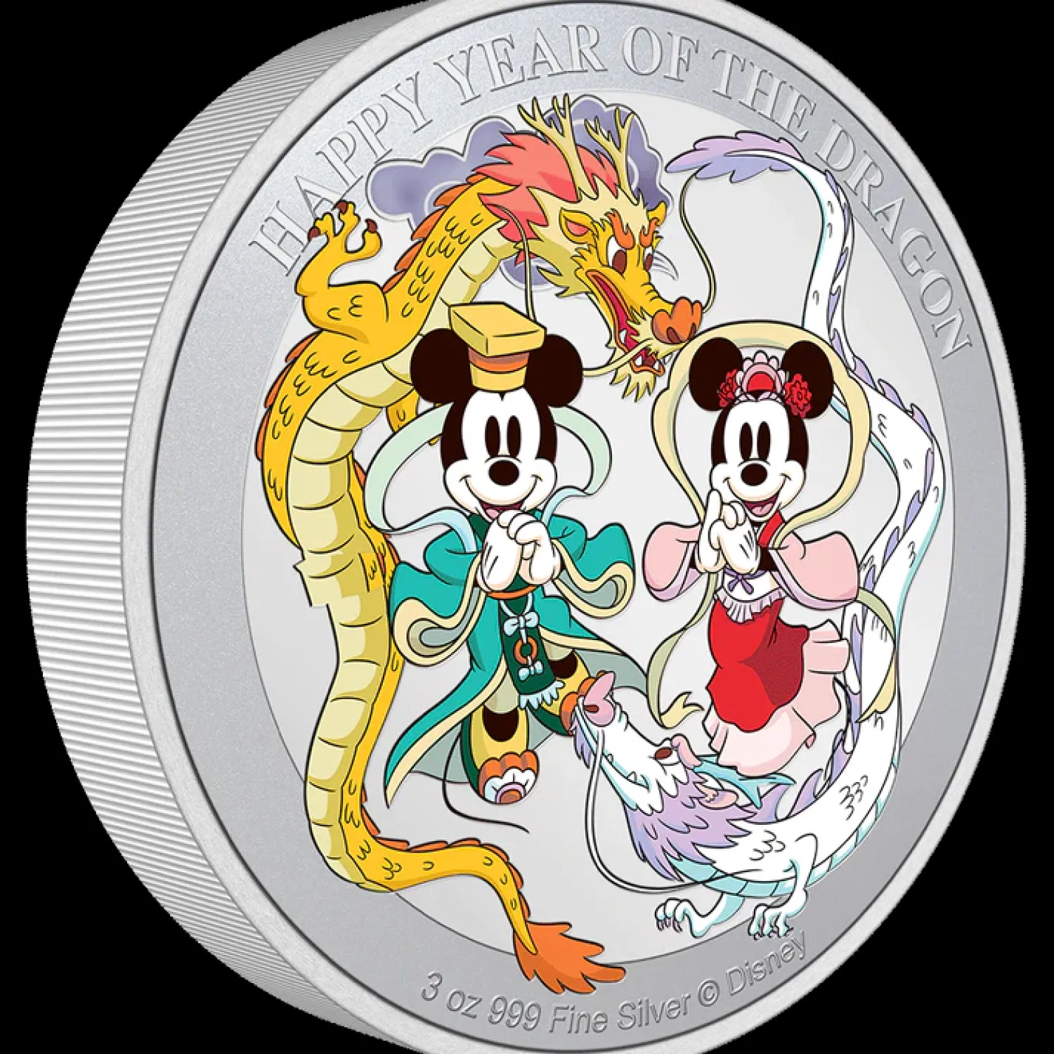 Disney Lunar – Happy Year of the Dragon 3oz Silver Coin-New Zealand Mint Hot