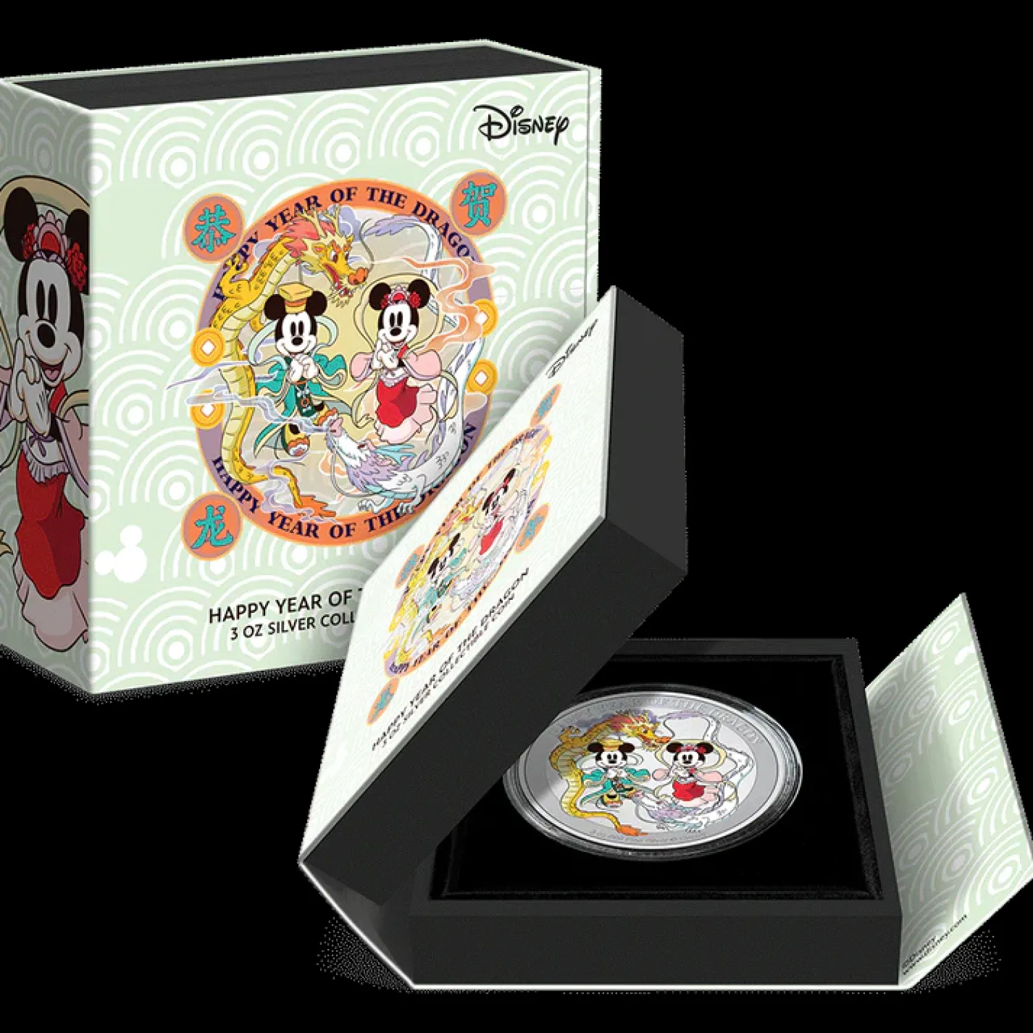 Disney Lunar – Happy Year of the Dragon 3oz Silver Coin-New Zealand Mint Hot