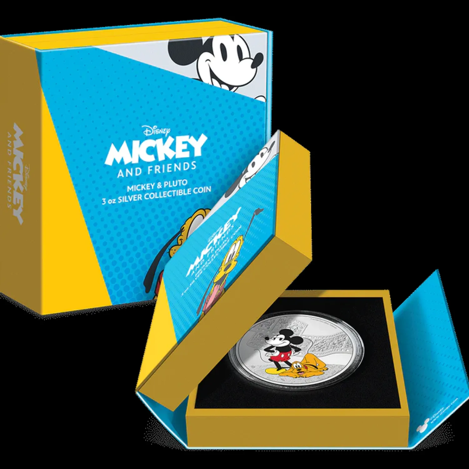 Disney Mickey & Friends – Mickey & Pluto 3oz Silver Coin-New Zealand Mint Clearance