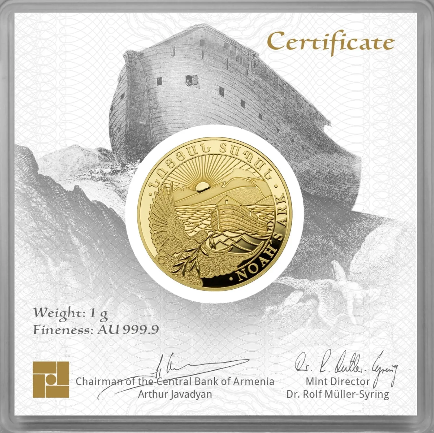 1g Gold Arche Noah 2024 (Auflage: 25.000)-LEV New