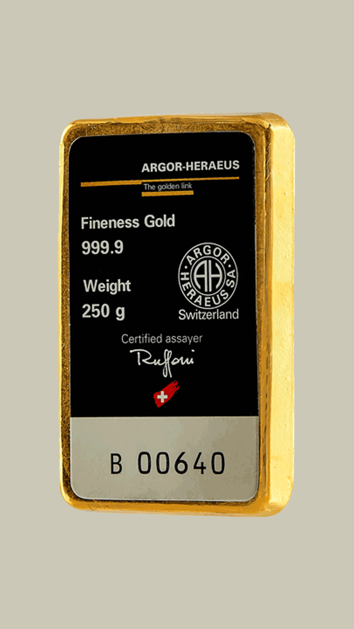 250 g Goldbarren Heraeus-Argor Heraeus Flash Sale