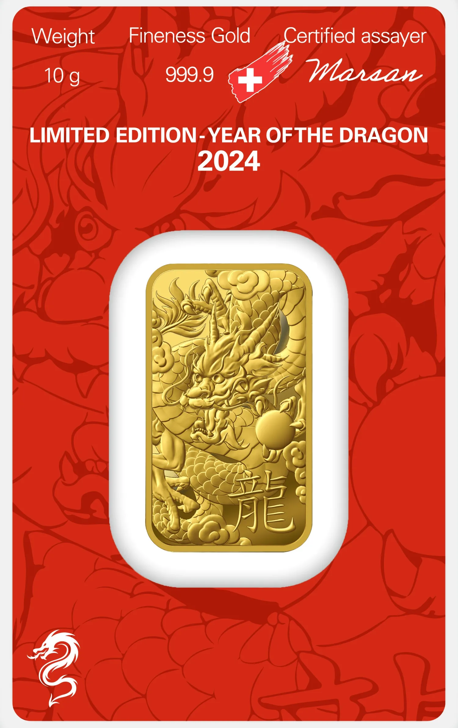 10 g YEAR OF THE DRAGON 2024 - Limited Edition HERAEUS-Argor Heraeus Sale