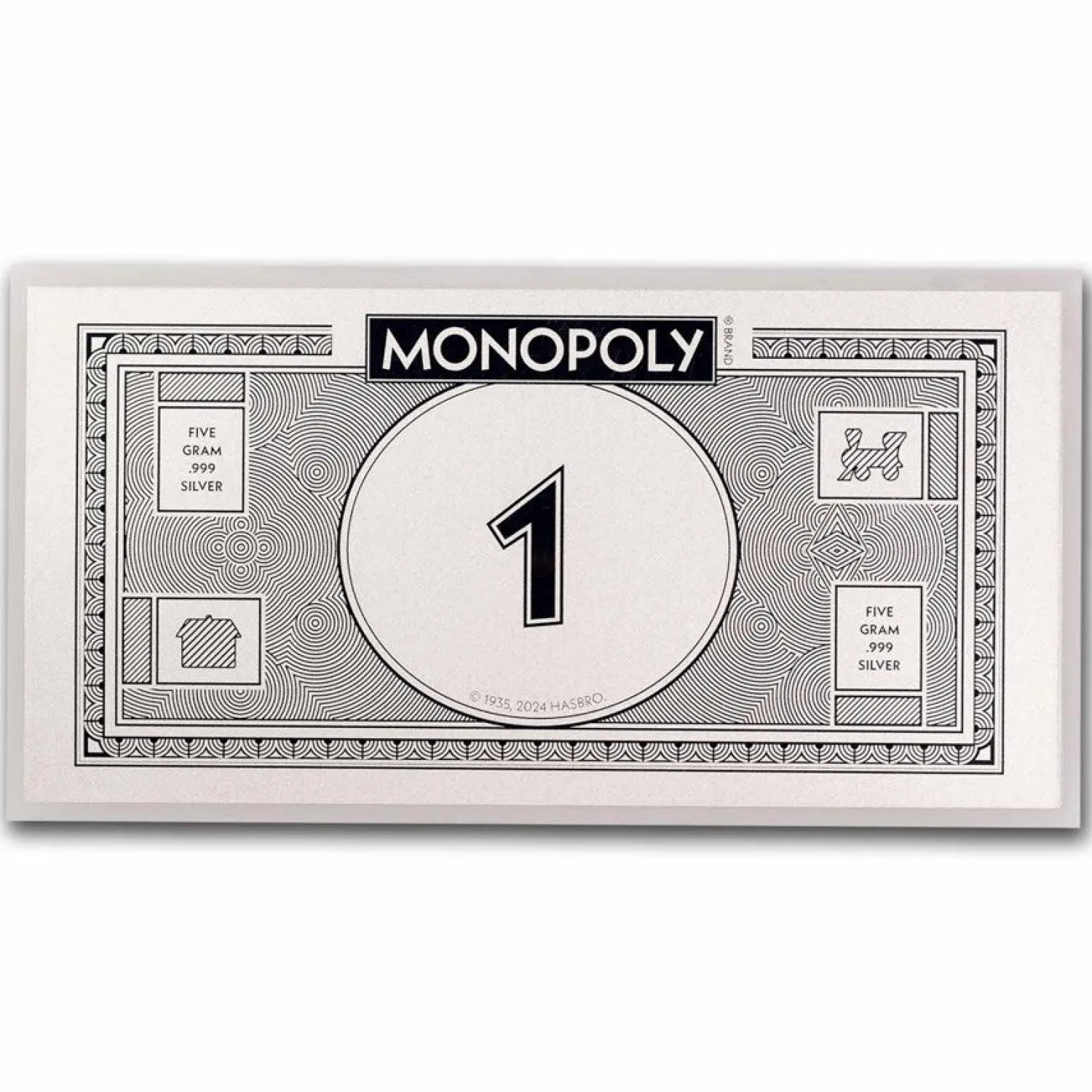 5 gr. Monopoly Foil Silver Note - 2024 Samoa-Diverse Hot