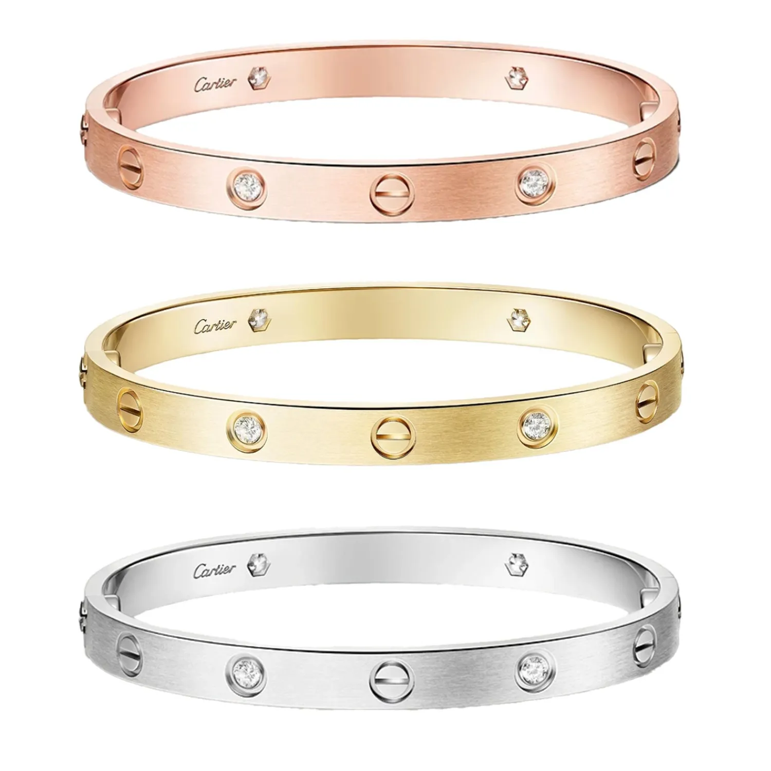 LOVE Bracelet Classic Brushed 4 Diamonds-Cartier Flash Sale