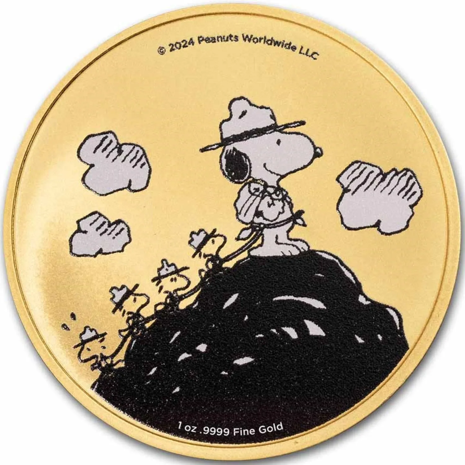 Peanuts® Beagle Scouts 50th Anniversary 1 oz Gold Round-Diverse Cheap