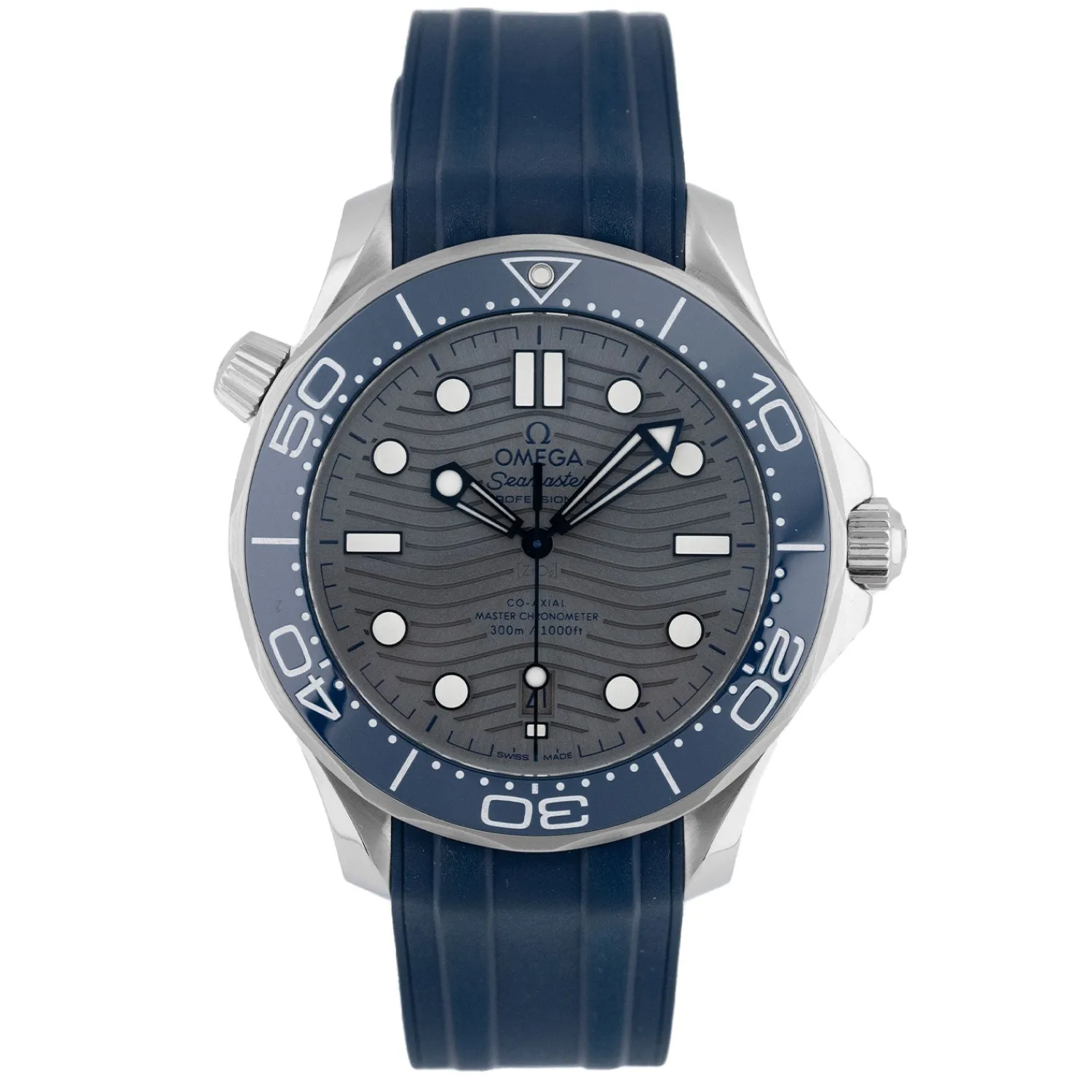 Seamaster Diver 300M Blue Bezel Grey Dial 2022- 210.32.42.20.06.001-Omega Online