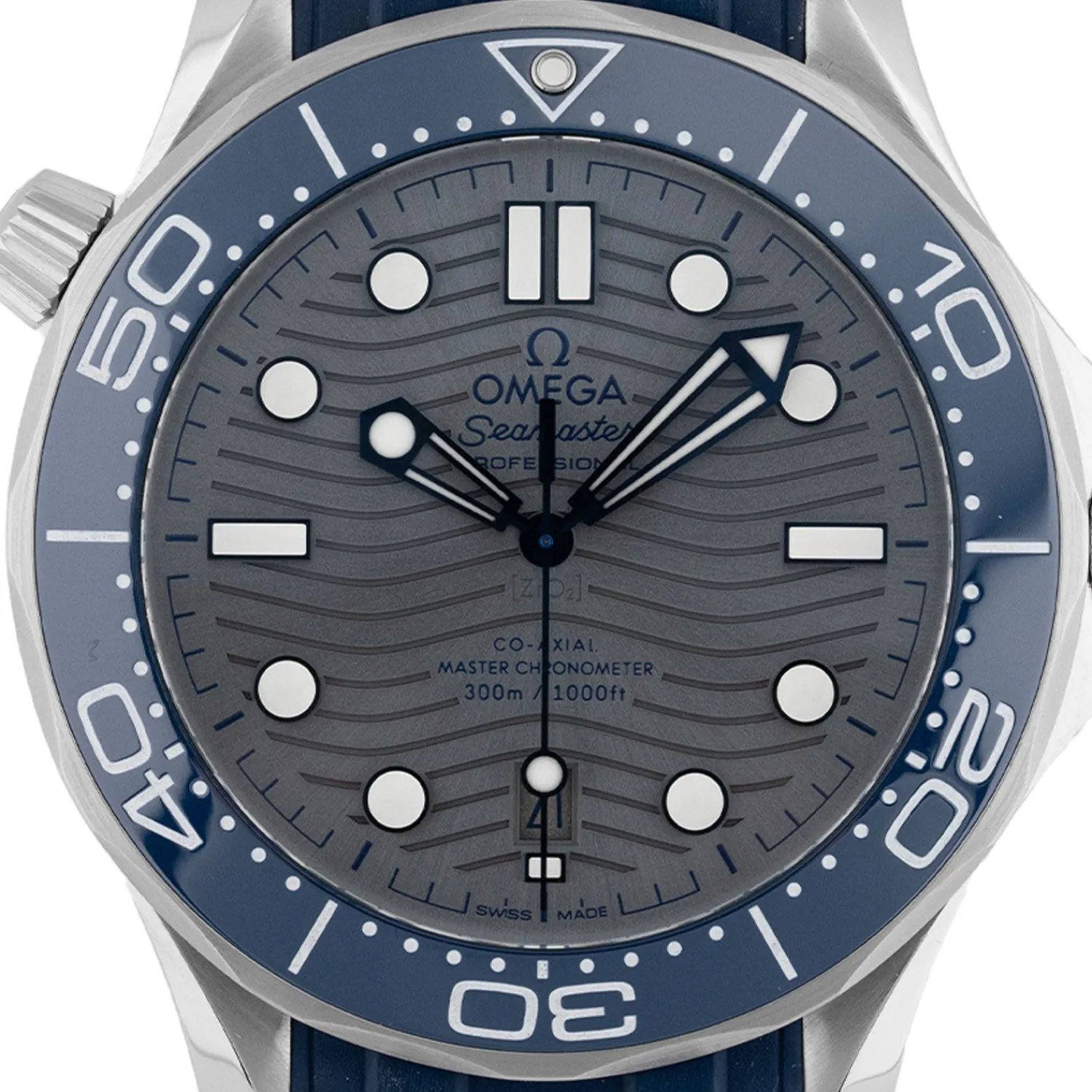 Seamaster Diver 300M Blue Bezel Grey Dial 2022- 210.32.42.20.06.001-Omega Online