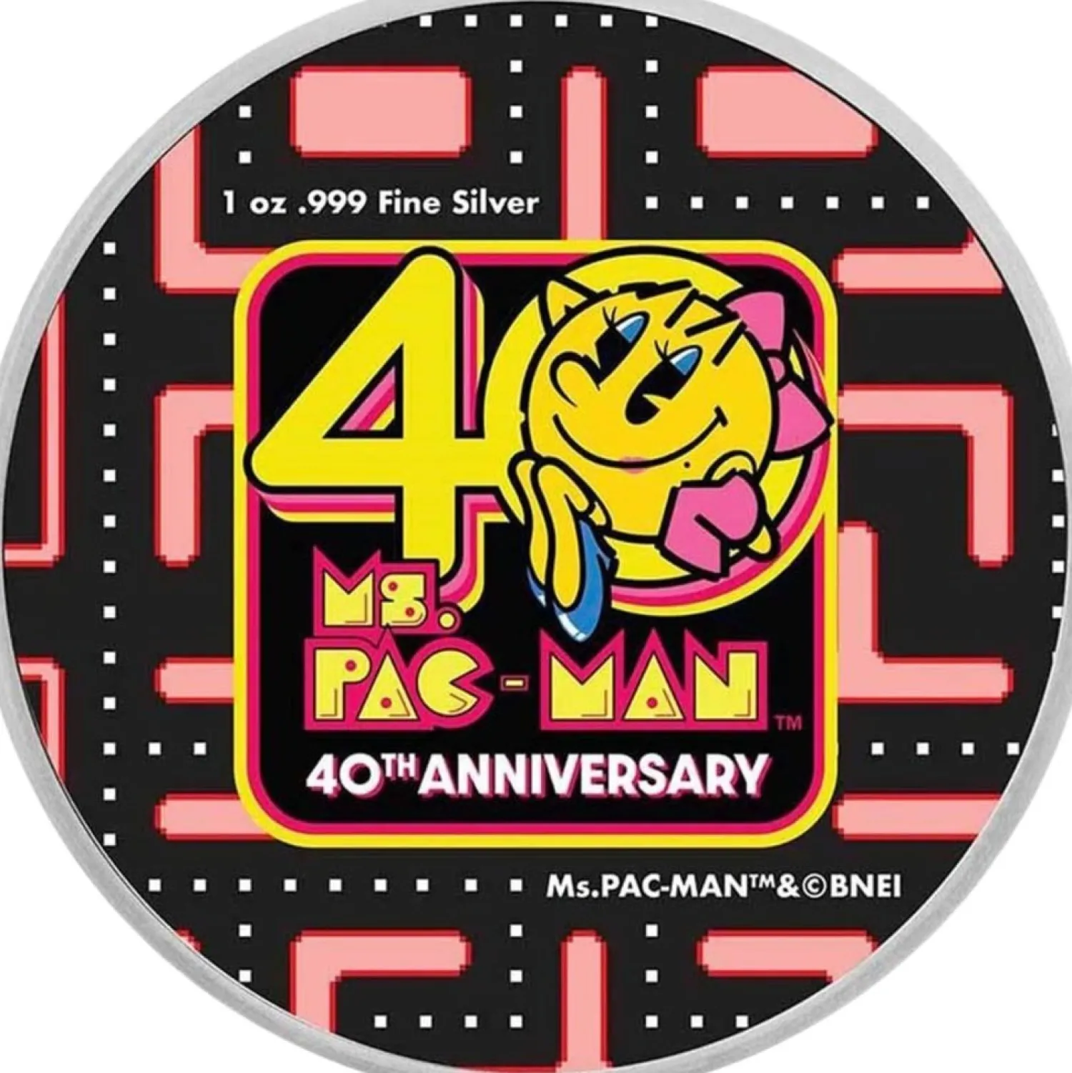 1 Unze Silber 40 Jahre Ms. Pacman 2021 (Auflage: 2.000 | coloriert)-Diverse Sale