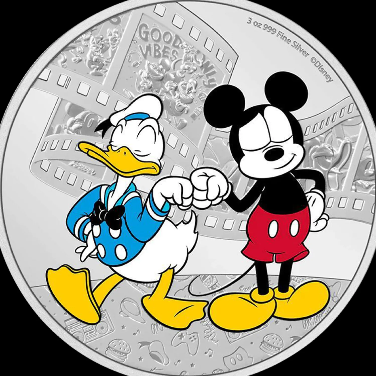 3 Unze Silber Donald Duck Mickey & Friends Walt Disney 2023 (Auflage: 1.000 | coloriert | Polierte Platte)-New Zealand Mint New