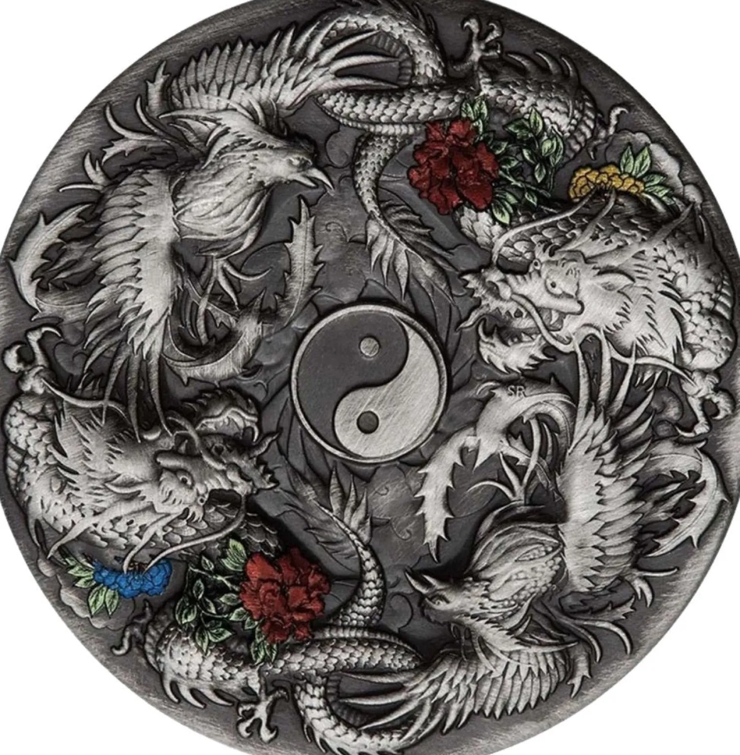 2 Unze Silber Double Dragon und Phönix 2021 AF (Auflage: 888 | Antik Finish)-Perth Mint Cheap