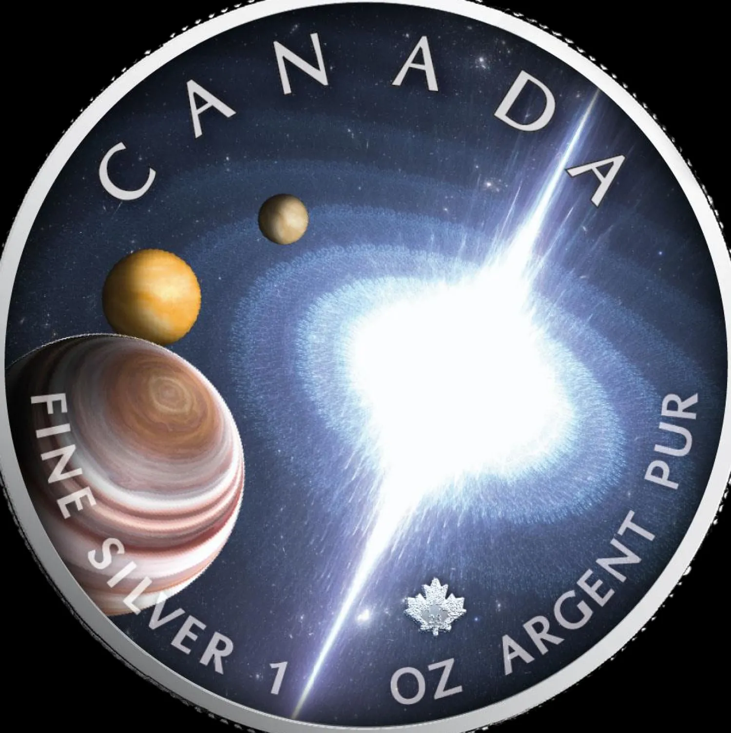 1 Unze Silber Maple Leaf Pulsar 2023 Das Universum-Royal Canadian Mint Store