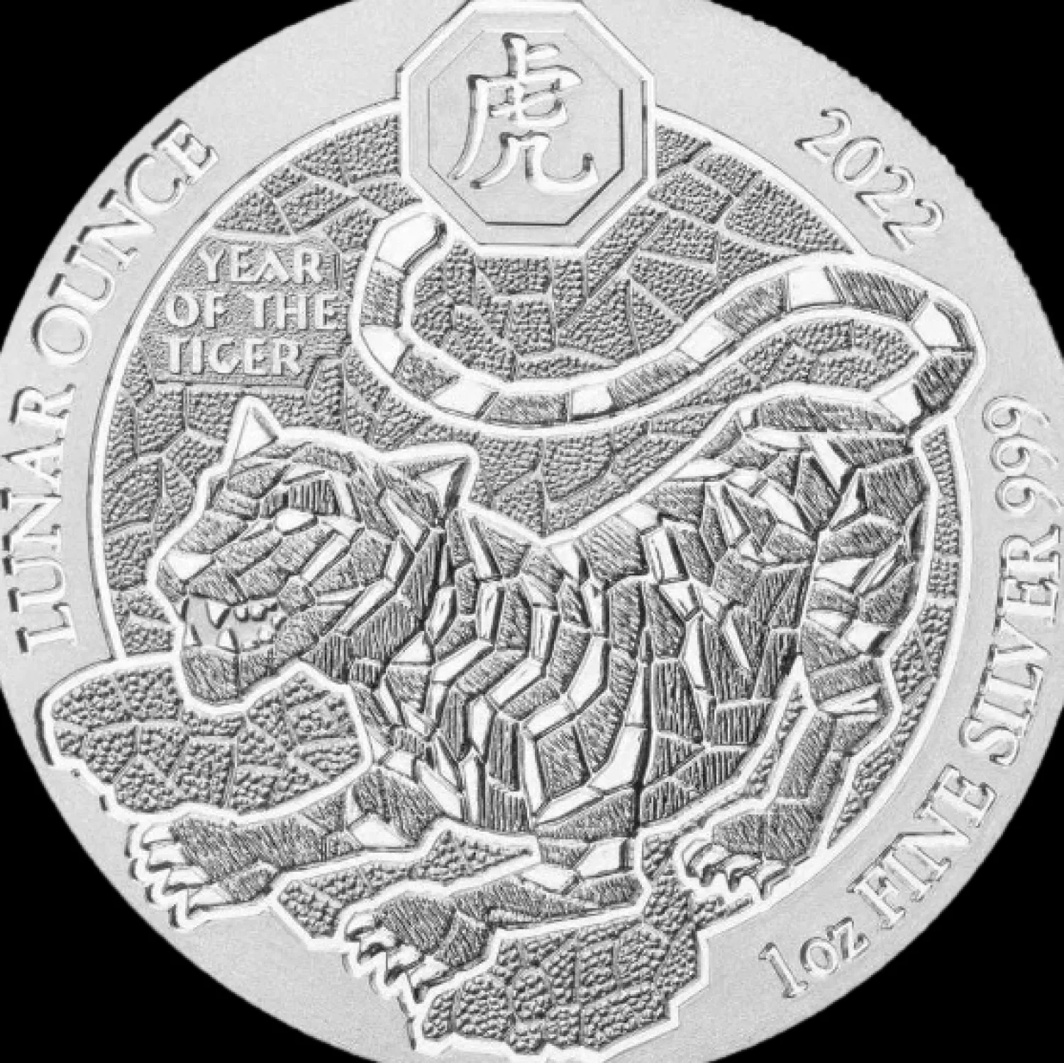 1 Unze Silber Ruanda Lunar Tiger 2022-New Zealand Mint Clearance